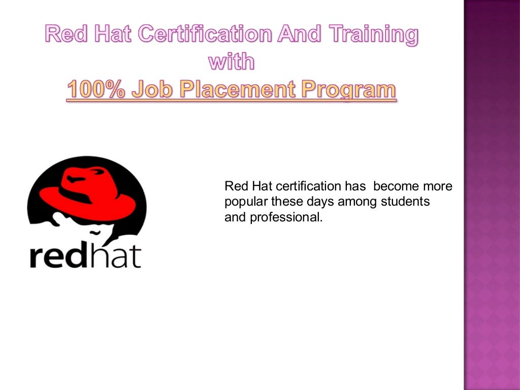Redhat certification with 100 Job Placement Program