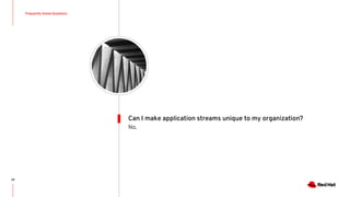 Frequently Asked Questions
34
No.
Can I make application streams unique to my organization?
 