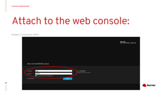 Instructor Demonstration
89
Attach to the web console:
https://localhost:9090
 