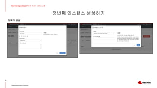 첫번째 인스턴스 생성하기
13
Red Hat OpenStack 17 저자 직강 + 스터디그룹
OpenStack Korea Community
라우터 생성
 