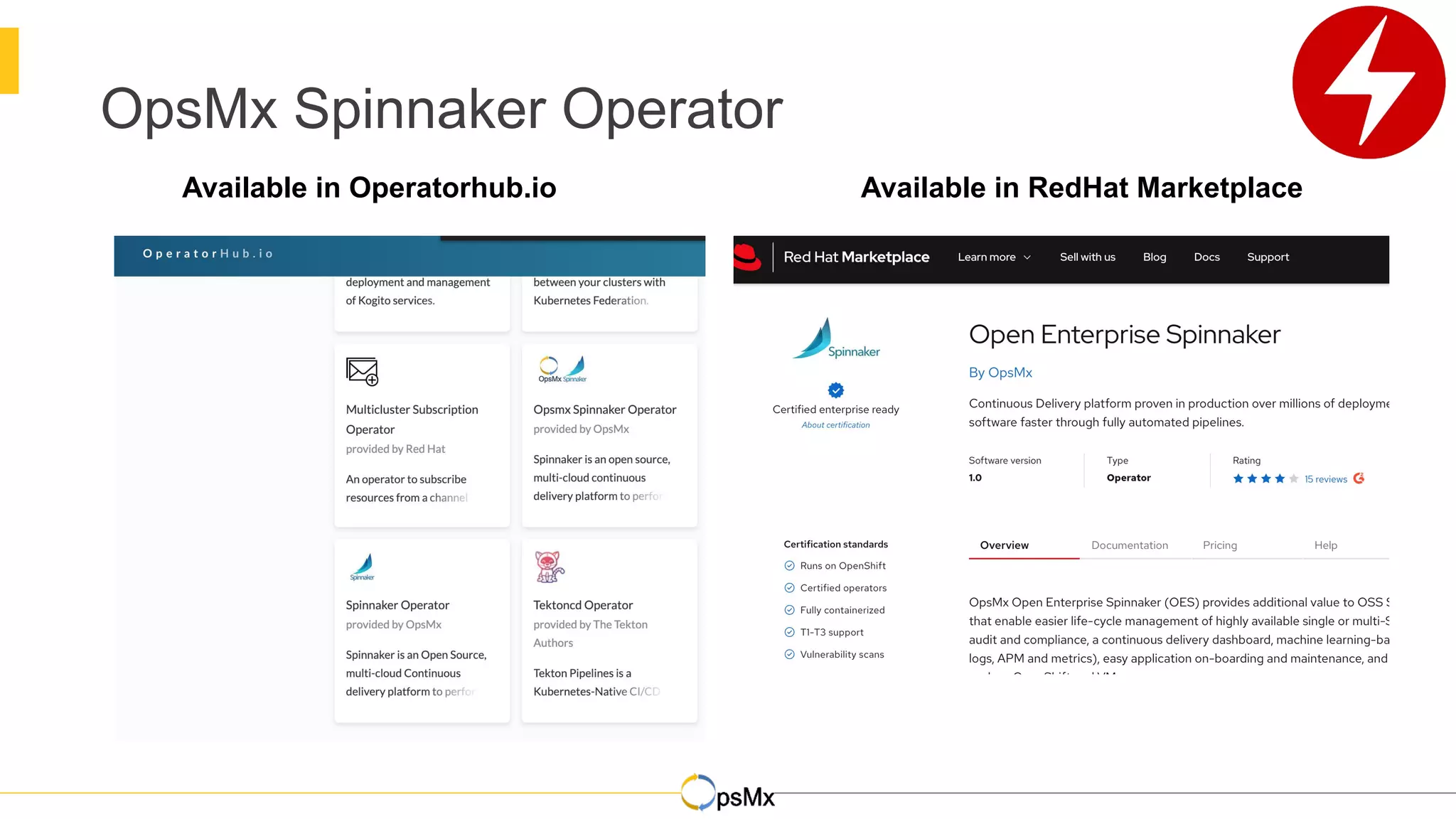 OpsMx Spinnaker Operator
Available in Operatorhub.io Available in RedHat Marketplace
 