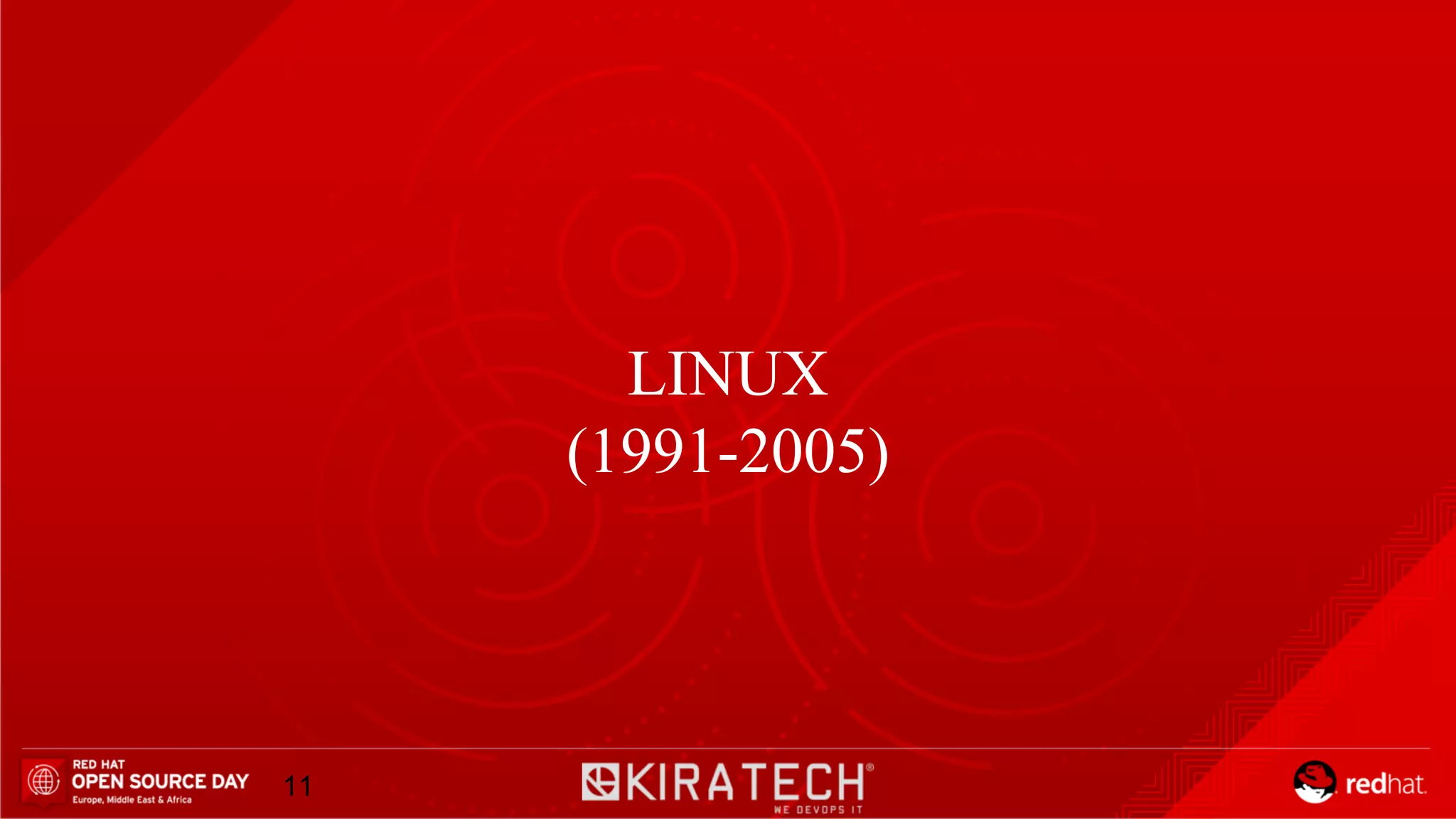 LINUX
(1991-2005)
11
 