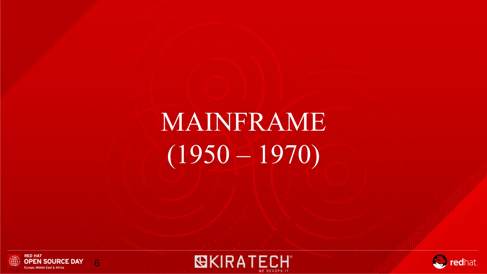 MAINFRAME
(1950 – 1970)
6
 