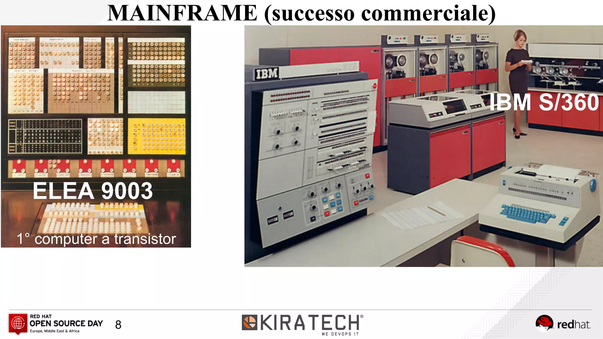 ELEA 9003
MAINFRAME (successo commerciale)
IBM S/360
1° computer a transistor
8
 