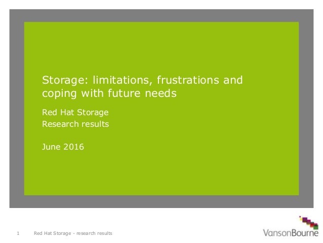 Storage: limitations, frustrations and
coping with future needs
Red Hat Storage
Research results
June 2016
Red Hat Storage...
