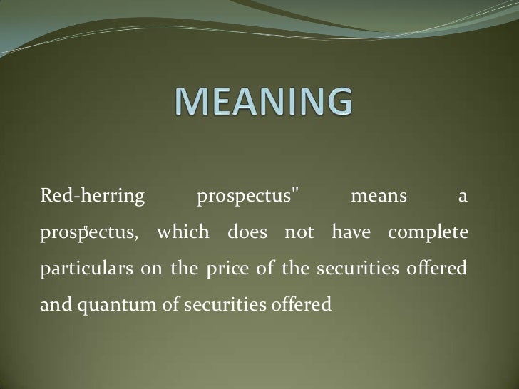 Red Herring Prospectus red-herring-prospectus