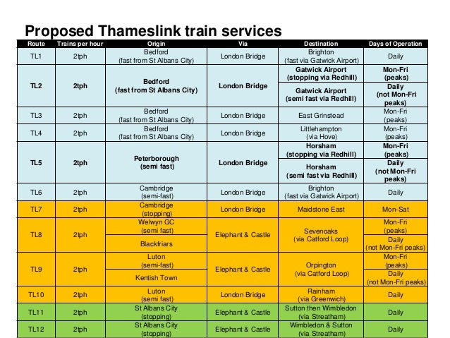 Thameslink Timetable 2018 | gtr 2018 timetable proposals Thameslink Timetable 2018 | gtr 2018 timetable proposals