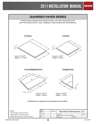 2011 INSTALLATION MANUAL




Redi-Rock International      49                      June 2011
 