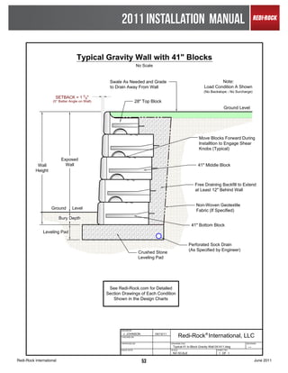 2011 INSTALLATION MANUAL




Redi-Rock International      53                      June 2011
 