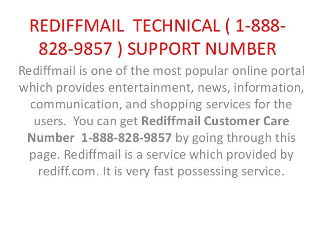 Rediffmail 1 888 828 9857 Customer Service Number
