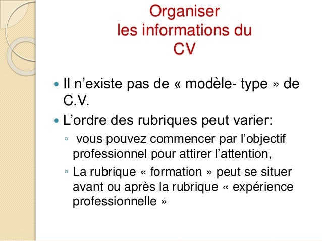 Rediger un curriculum vitae