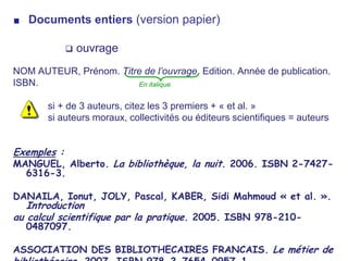 Plusieurs types de biblio.1. Les citations dans le texte2. La liste en fin de rapport 3. Le logiciel  Zotero.