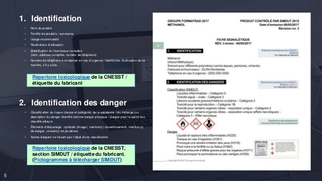 Simdut Classification Fiche De Données Simdut | Classification selon le SIMDUT pour Chlore – IKFO
