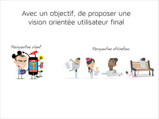 Avec un objectif, de proposer une
vision orientée utilisateur final
Perspective client

Perspective utilisateur

 