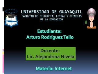 UNIVERSIDAD DE GUAYAQUIL
FACULTAD DE FILOSOFÍA, LETRAS Y CIENCIAS
             DE LA EDUCACIÓN
 