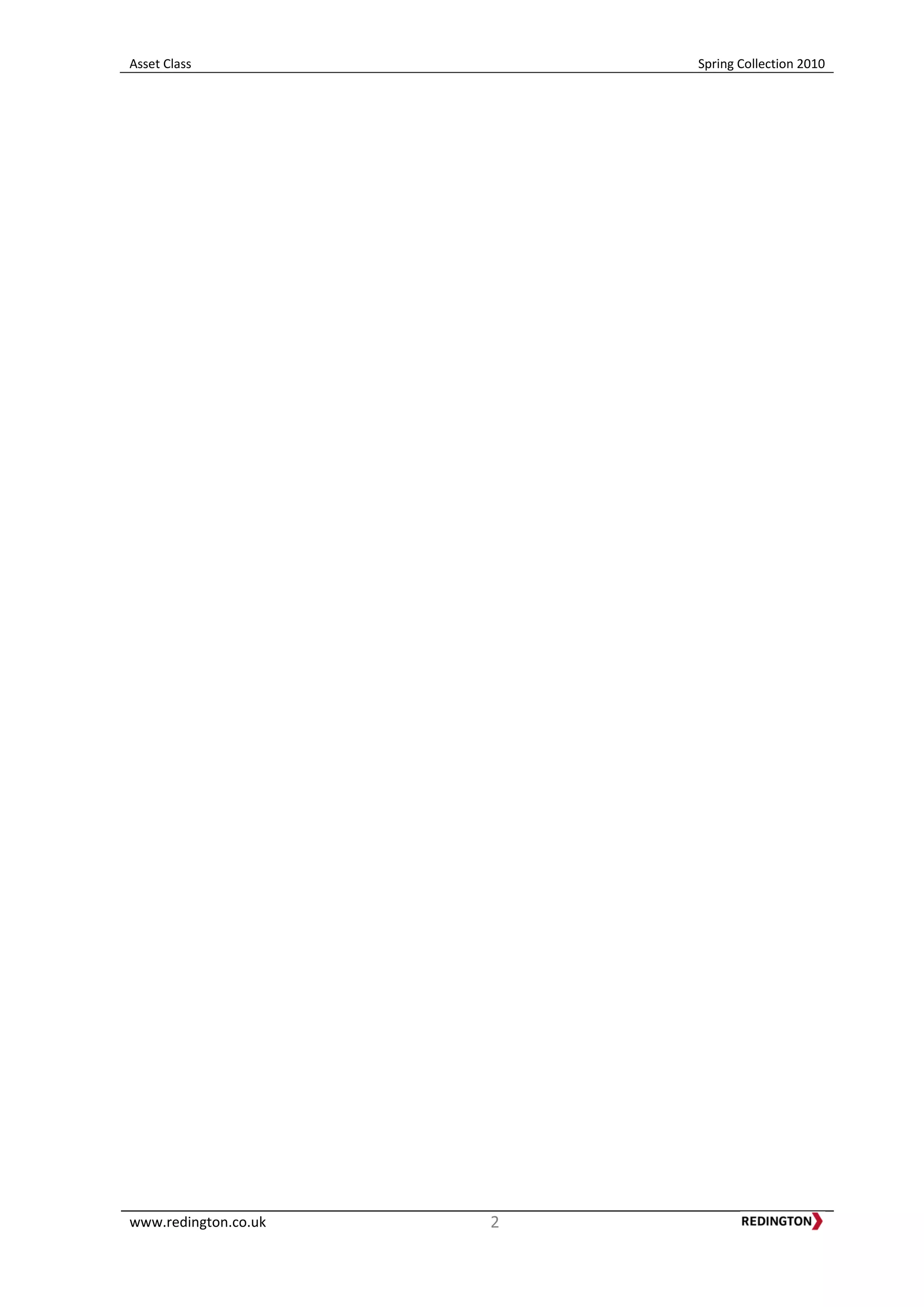 Asset Class Spring Collection 2010
www.redington.co.uk 2
 