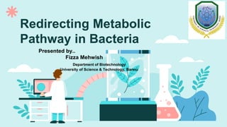 Redirecting Metabolic
Pathway in Bacteria
Presented by..
Fizza Mehwish
Department of Biotechnology
University of Science & Technology, Bannu
 