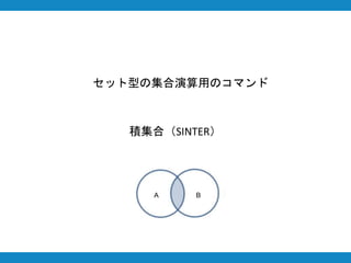 セット型の集合演算用のコマンド
積集合（SINTER）
A B
 