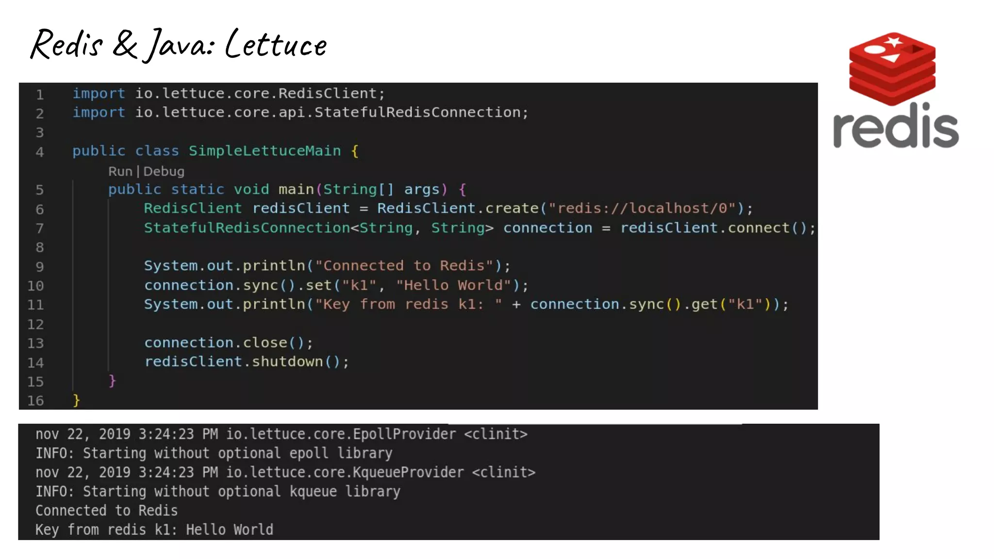 Redis & Java: Lettuce
 