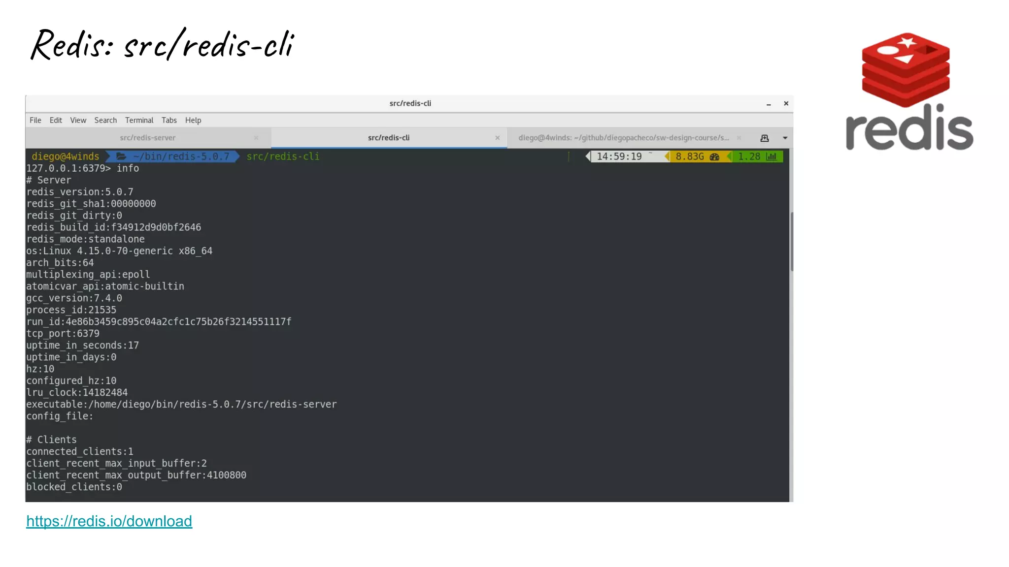 Redis: src/redis-cli
https://redis.io/download
 