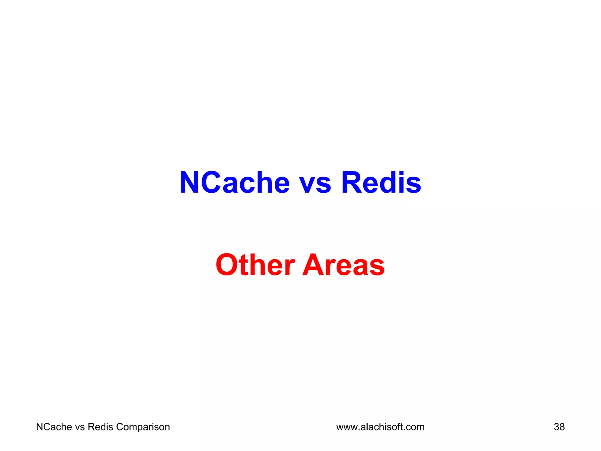NCache vs Redis
Other Areas
NCache vs Redis Comparison 38www.alachisoft.com
 