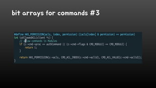 bit arrays for commands #3
 