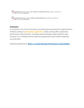 Redis as a Cache Boosting Performance and Scalability | PDF