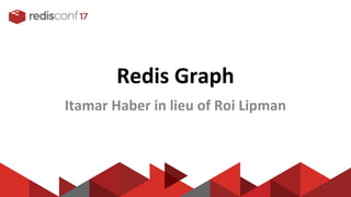Redis Graph
Itamar Haber in lieu of Roi Lipman
 