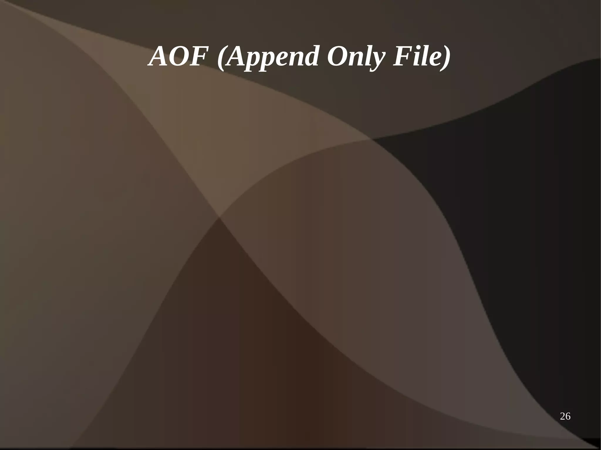 26 
AOF (Append Only File) 
 