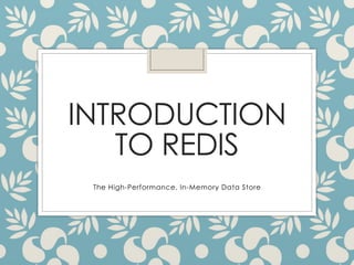 Redis_Presentation.pptx ppt on redis and | PPTX