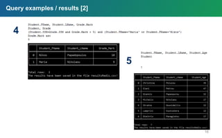 Query examples / results [2]
16
4
5
 