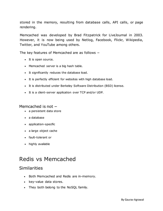 Redis vs Memcached | PDF