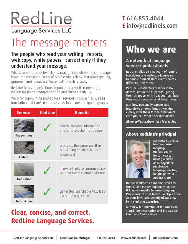 redline promotional flyer translation translation services flyer
