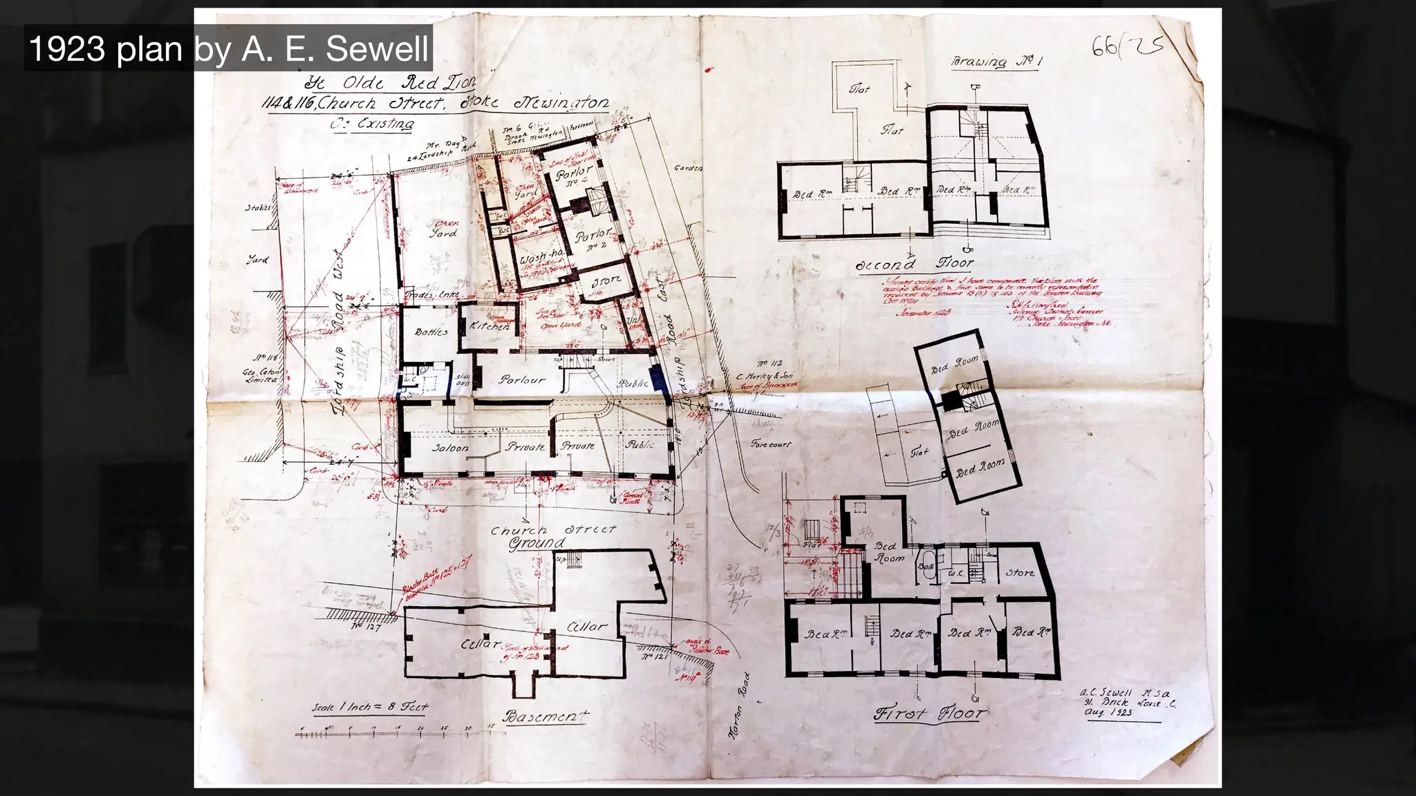 1923 plan by A. E. Sewell
 