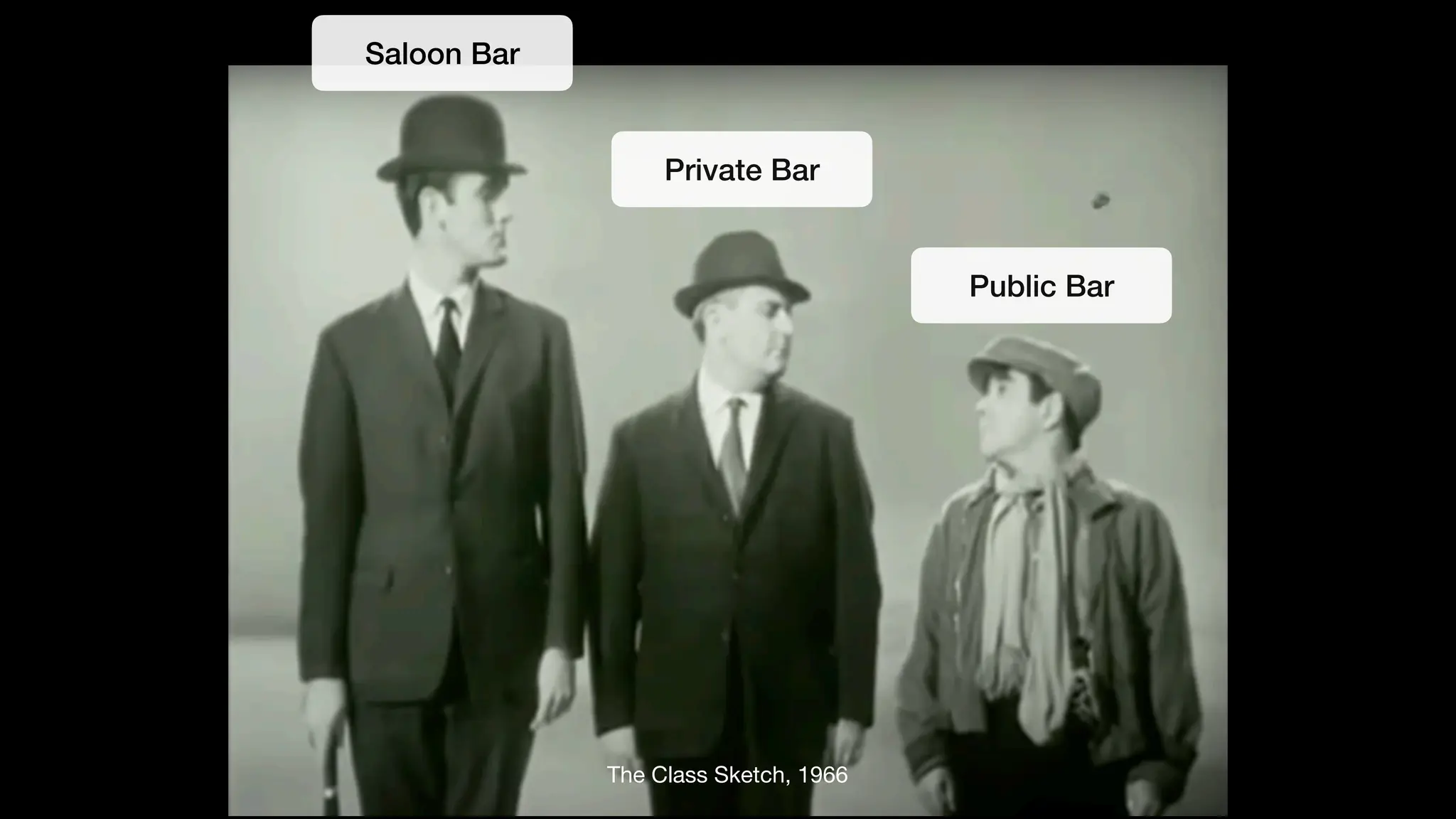 Saloon Bar
Private Bar
Public Bar
The Class Sketch, 1966
 