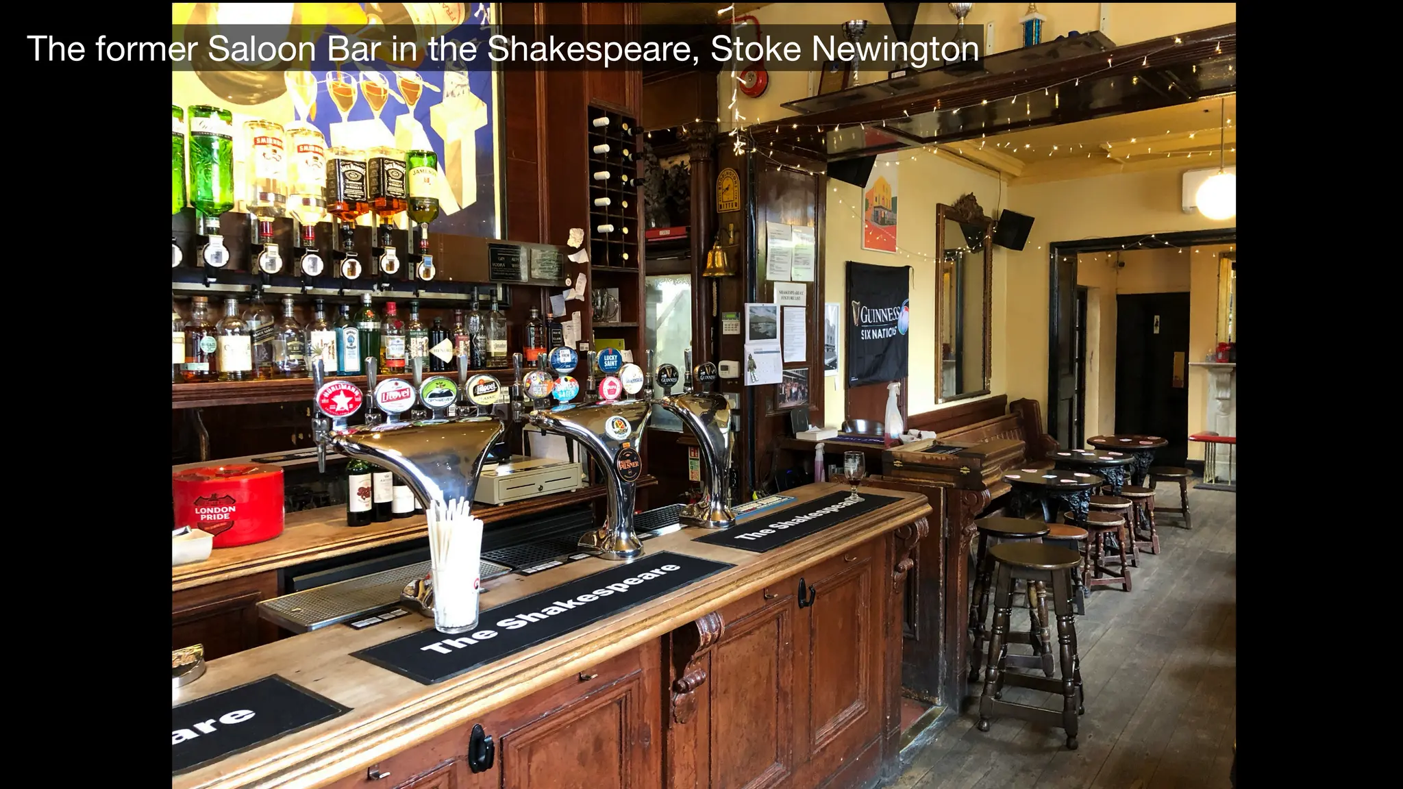 The former Saloon Bar in the Shakespeare, Stoke Newington
 