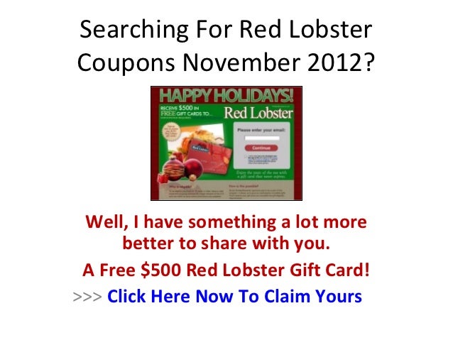 Red lobster coupon october 2016