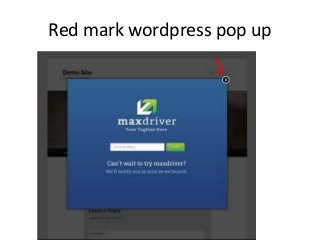 Red mark wordpress pop up
 