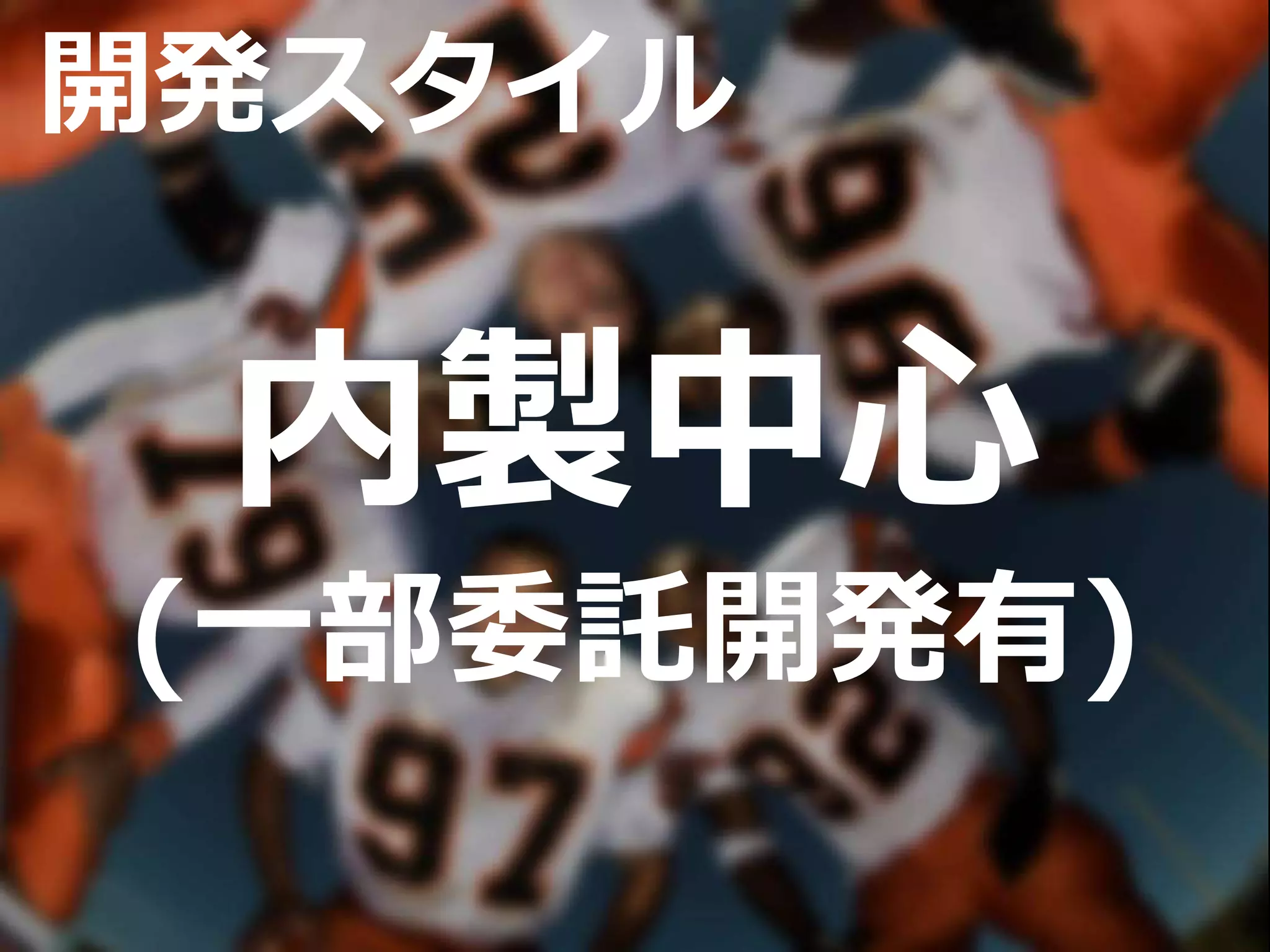 内製中心
(一部委託開発有)
開発スタイル
 