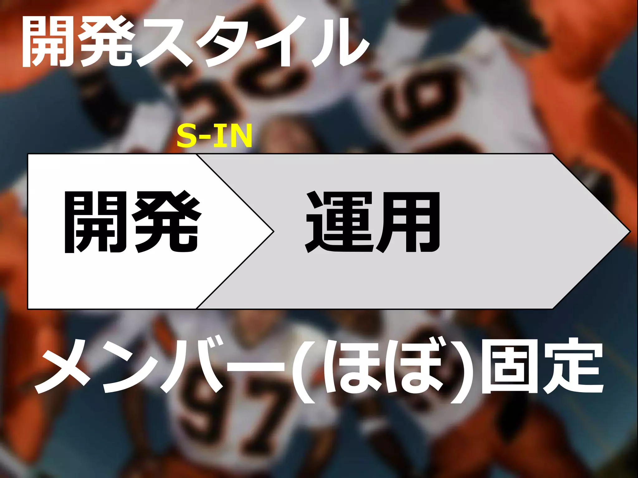 開発スタイル
運用開発
S-IN
メンバー(ほぼ)固定
 