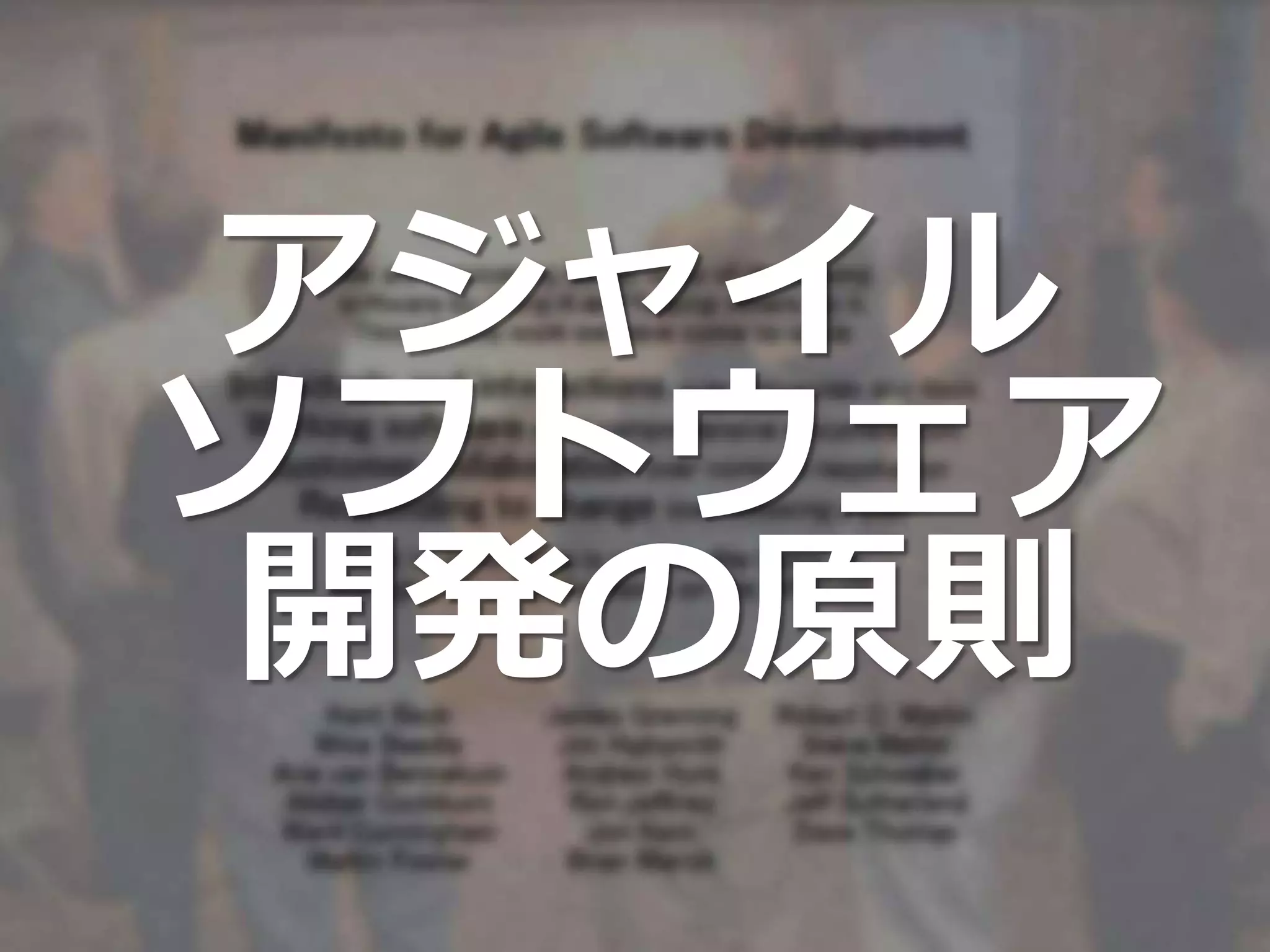 アジャイル
ソフトウェア
開発の原則
 