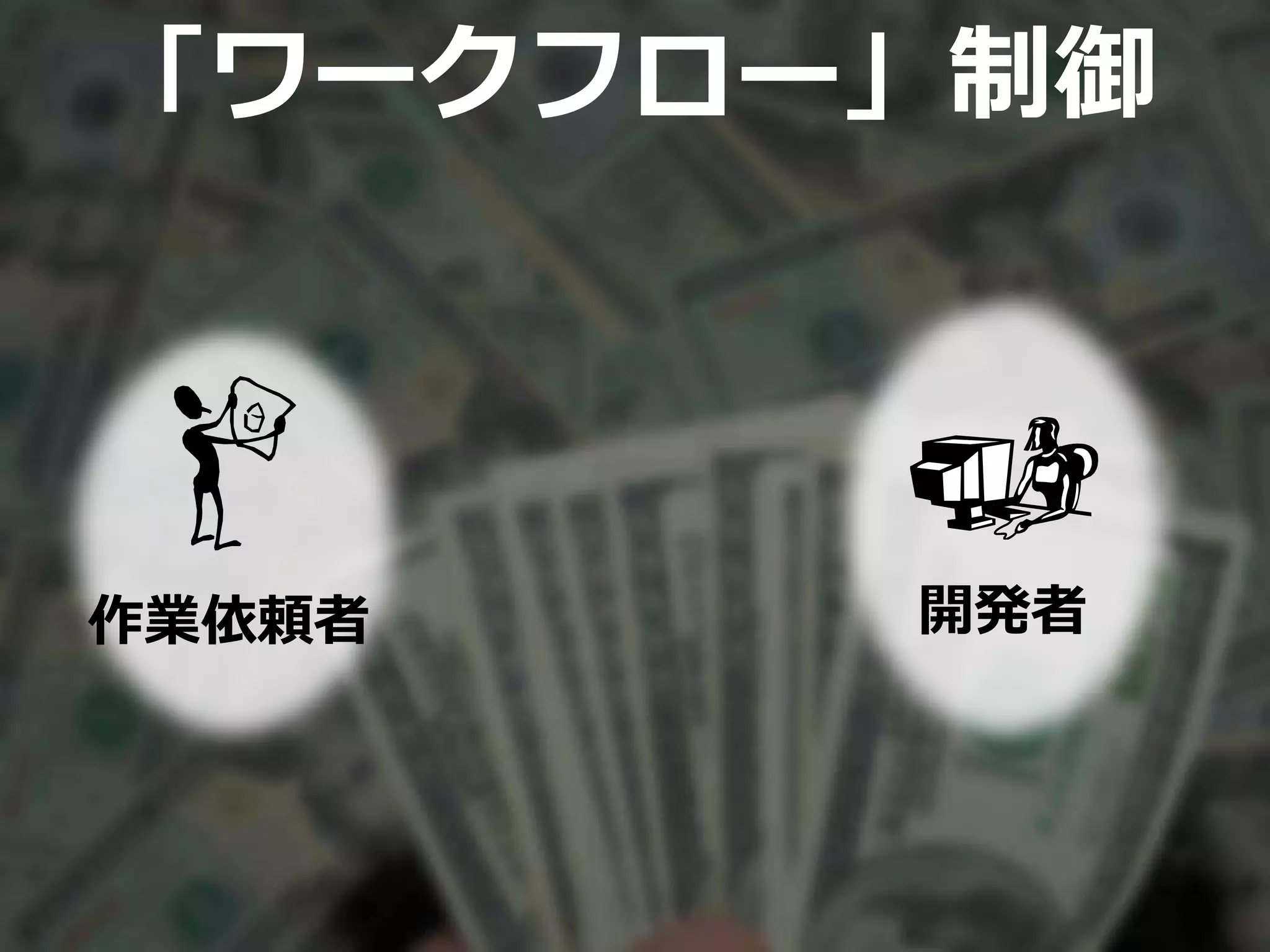「ワークフロー」制御
作業依頼者 開発者
 