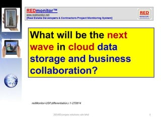 12014©conpex solutions sdn bhd
What will be the next
wave in cloud data
storage and business
collaboration?
redMonitor-USP,differentiation,r.1-270814
 