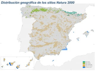 Distribución geográfica de los sitios Natura 2000 