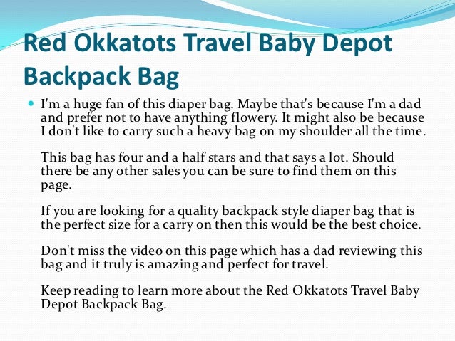 okkatots travel baby depot backpack bag