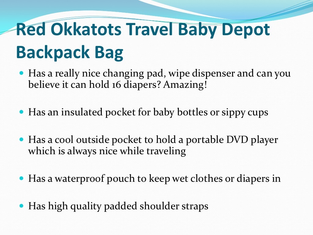 Red Okkatots Travel Baby Depot Backpack Bag