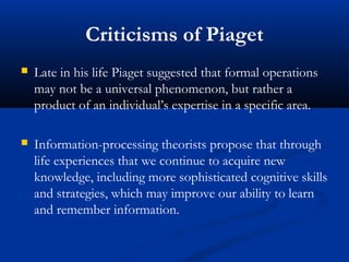 criticism of piaget's theory