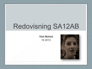Redovisning SA12AB
Vårt Malmö
Ht 2013
 