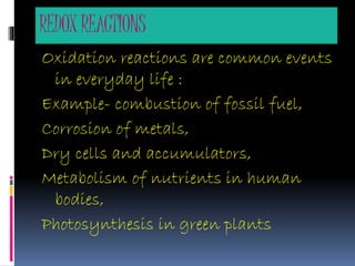 Redox Reaction Examples Everyday Life