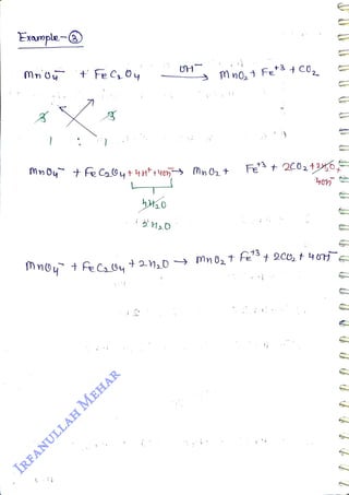 Example
<br>
Mnoy +
fe C
0y
<br>
UH
<br>
m
<br>
M no, 1 Fe + C0,
<br>
Mnoy +
fe Cs9yt 4Ht Mnzt
<br>
Fe' + 2C024346
<br>
 